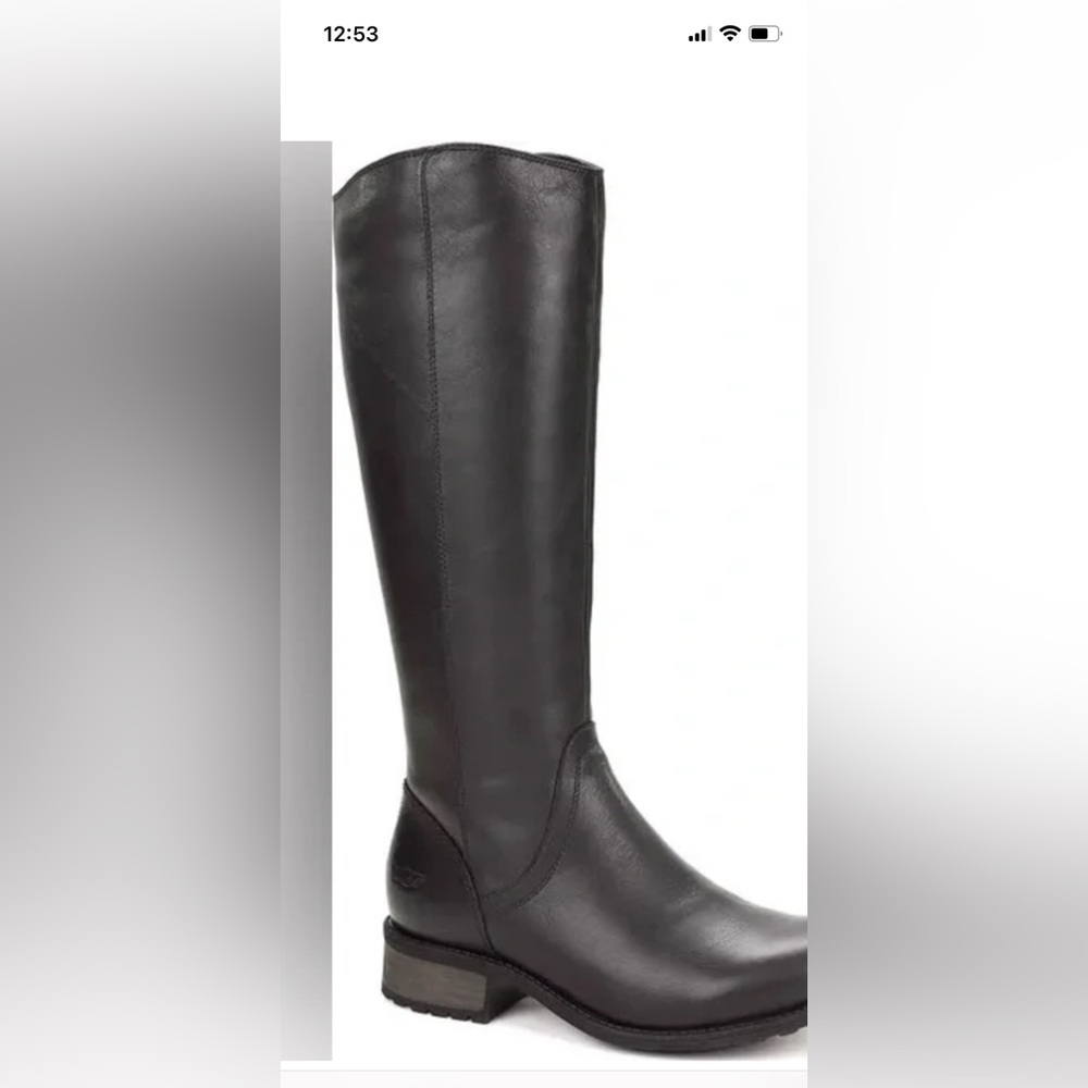UGG Black Leather Riding Boots size 7